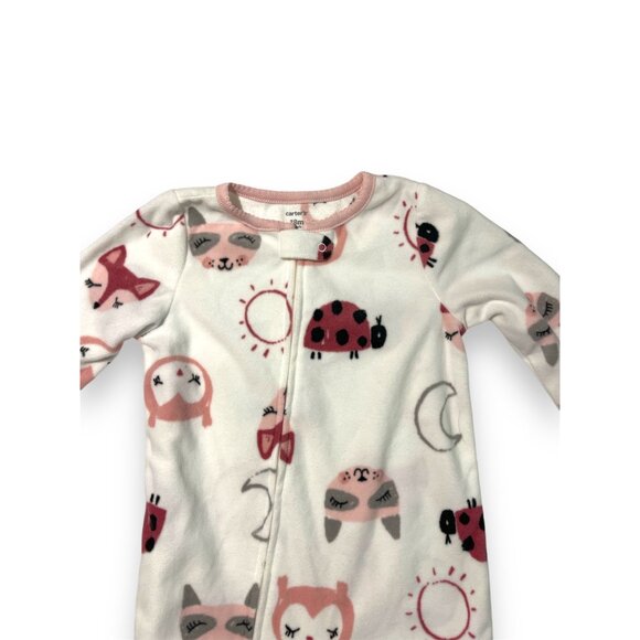 Carter's Baby Girls Long Sleeve One Piece Pajama, 18 Months , White | New - Picture 3 of 11